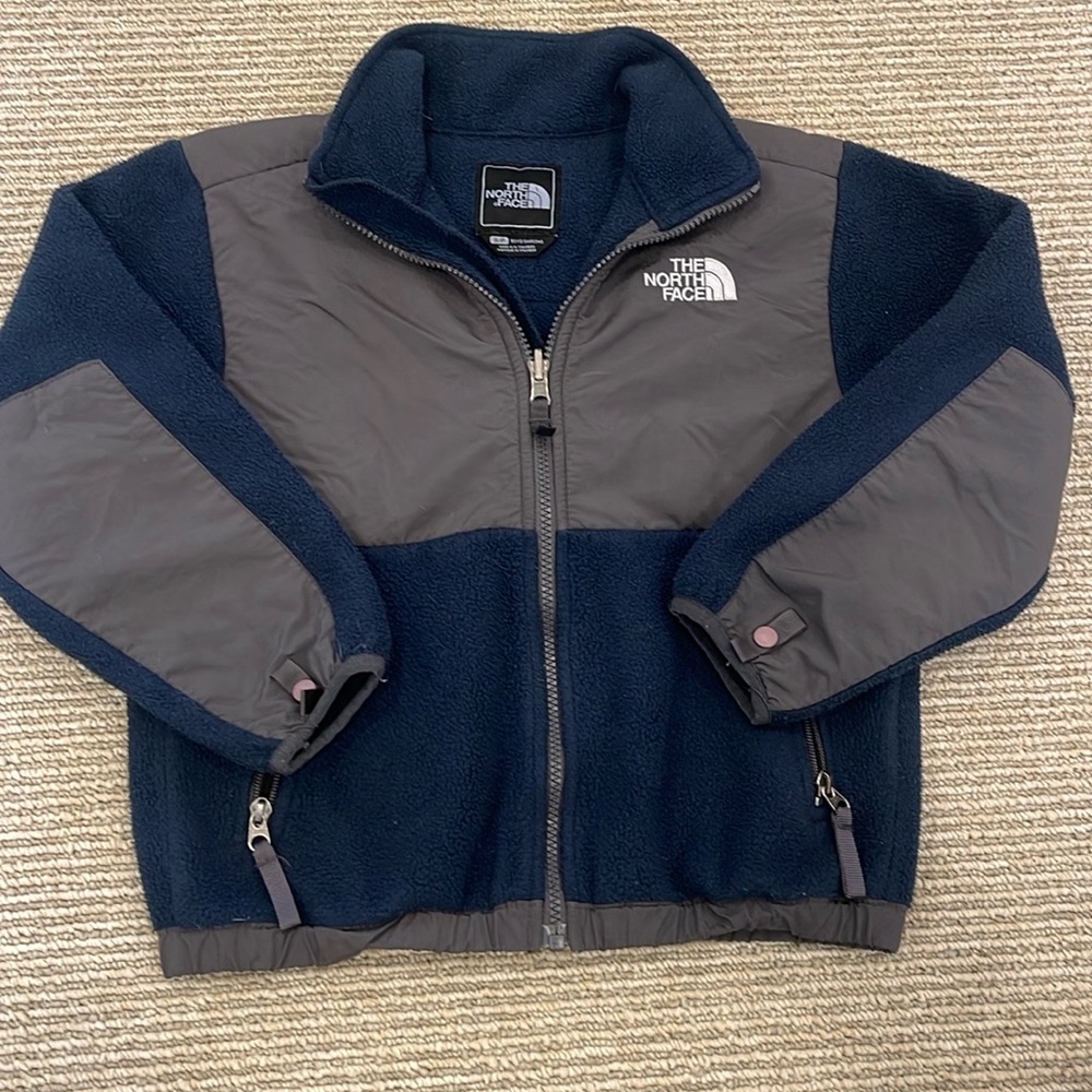 The north face boys, blue jacket, fleece size small